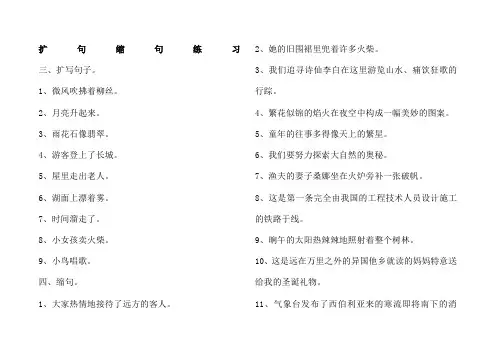 扩句缩句修改病句练习答案