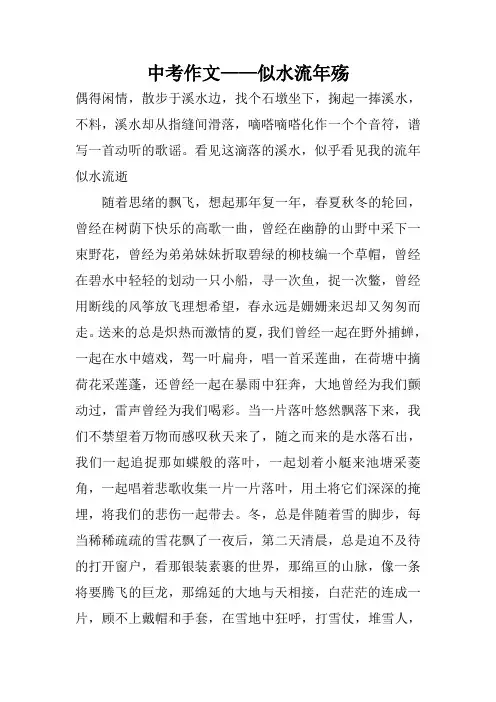 中考作文——似水流年殇_2