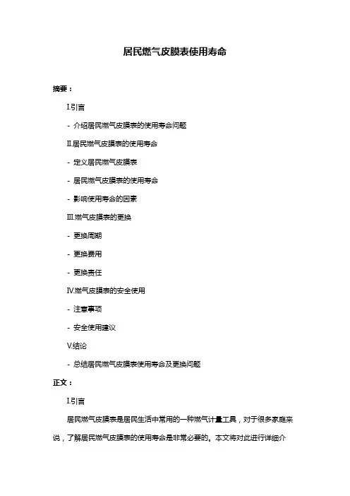 居民燃气皮膜表使用寿命