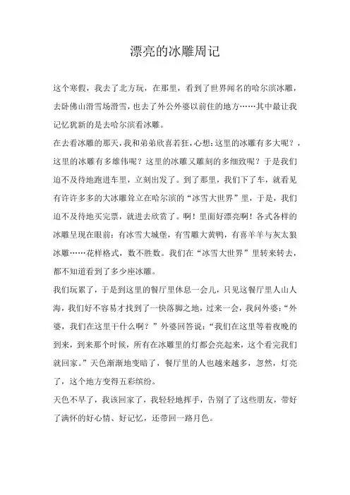 五年级周记漂亮的冰雕周记