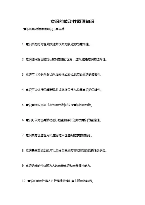 意识的能动性原理知识