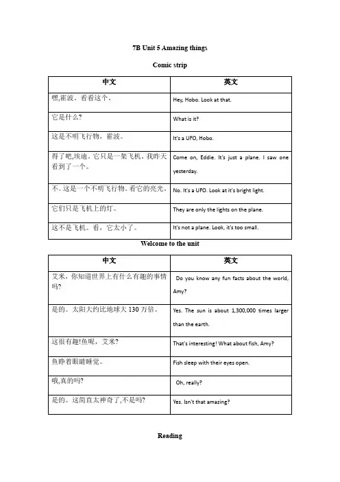 牛津译林版 7BUnit 5 课文默写(含答案)