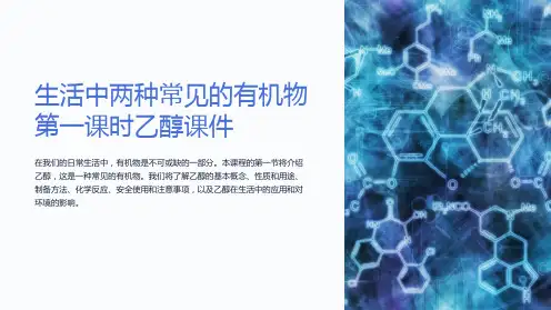 生活中两种常见的有机物第一课时乙醇课件