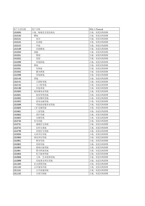 资产国标分类
