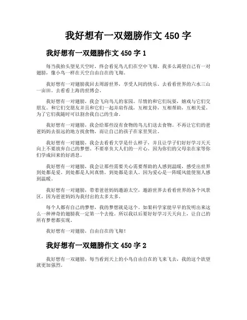 我好想有一双翅膀作文450字