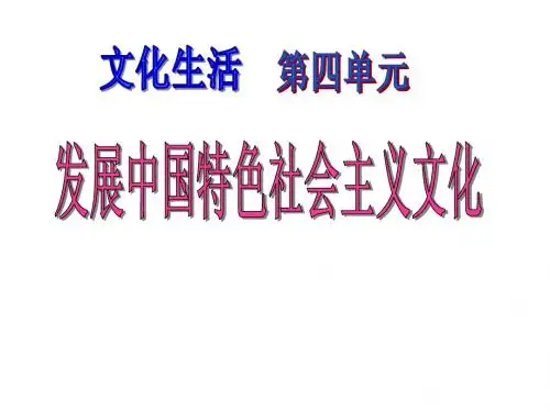 高中政治文化生活一轮复习《发展中国特色社会主义文化》
