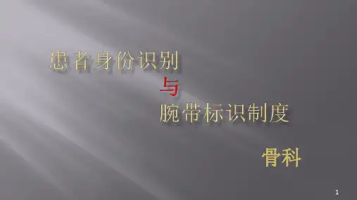 患者身份识别制度与腕带标识制度ppt课件