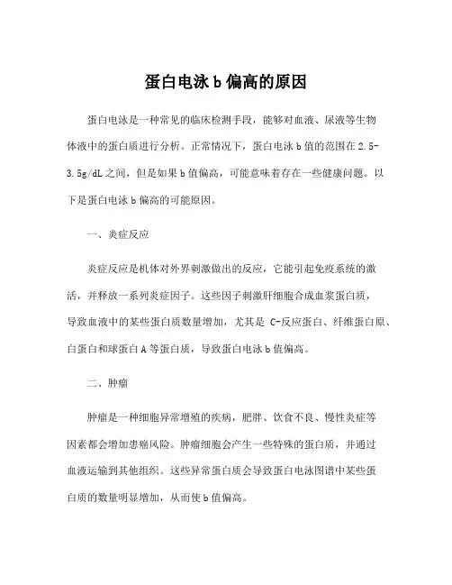 蛋白电泳b偏高的原因