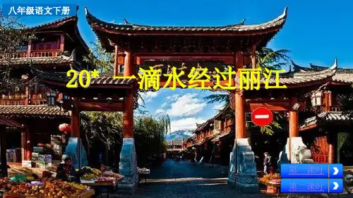 部编版八年级语文下册第20课《一滴水经过丽江》课件