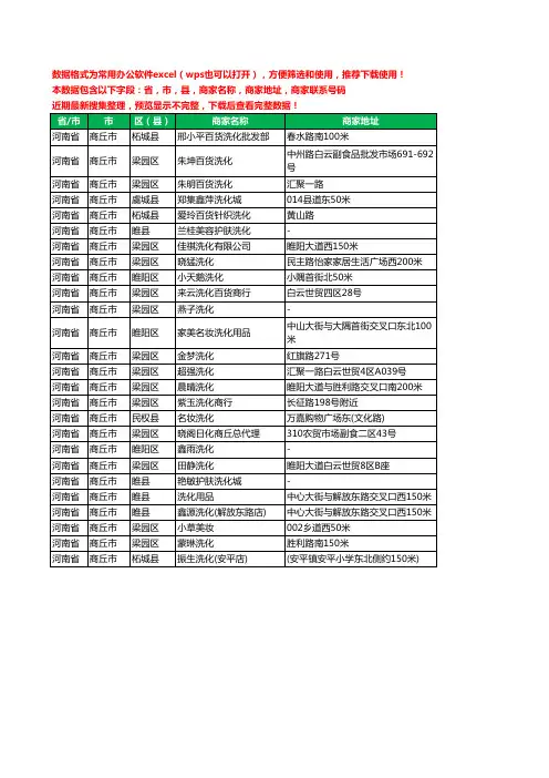 2020新版河南省商丘市日化洗化工商企业公司商家名录名单联系电话号码地址大全26家