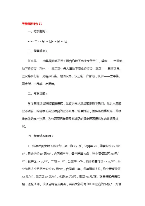 考察调研报告11