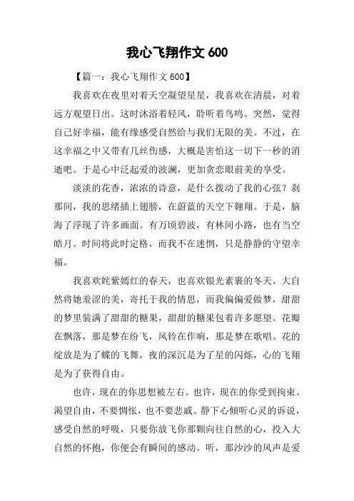 我心飞翔作文600