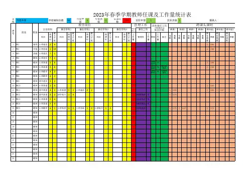 教师工作量计算表
