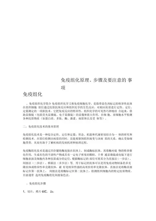 免疫组化原理、步骤及要注意的事项