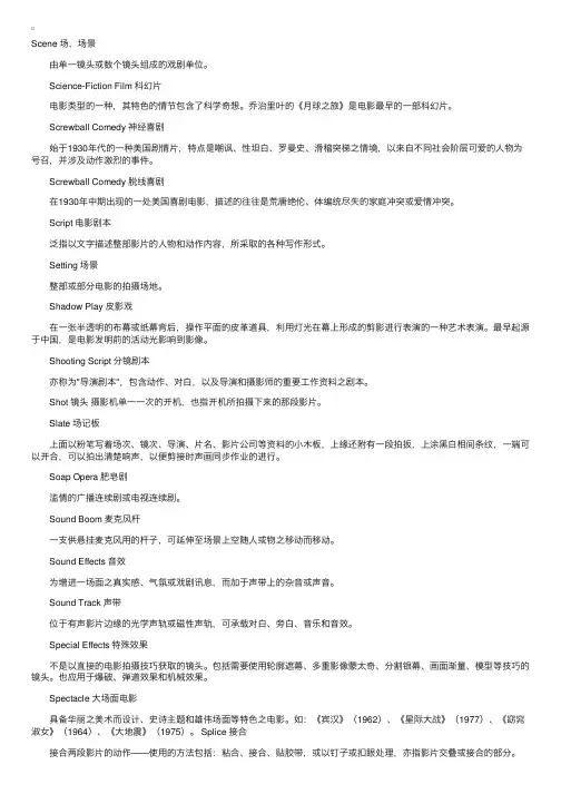 电影行业词汇（五）