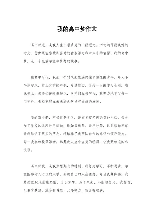 我的高中梦作文