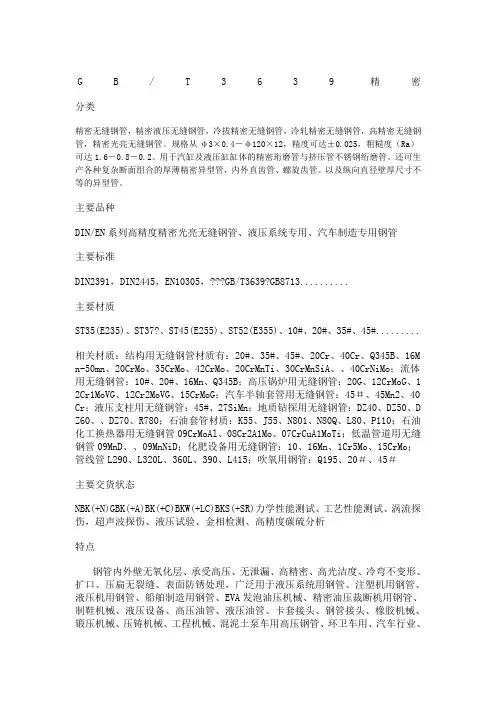 GB3639-2008精密冷拔无缝钢管