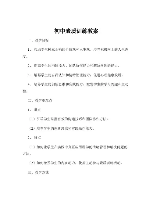初中素质训练教案