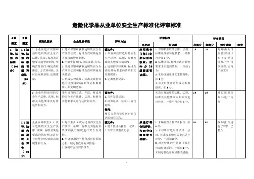 危险化学品从业单位安全生产标准化评审标准(最新)