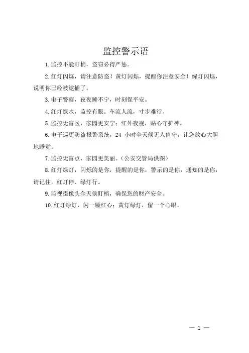 监控警示语