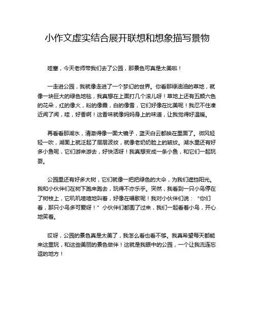 小作文虚实结合展开联想和想象描写景物