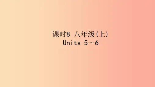 陕西省2019中考英语复习 知识梳理 课时8 八上 Units 5-6课件