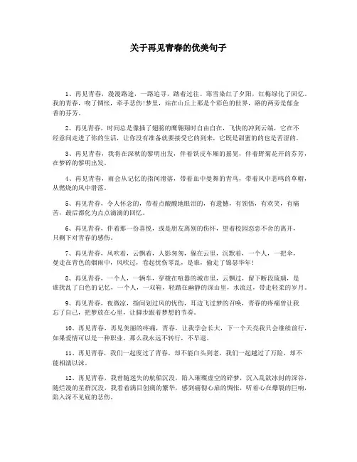 关于再见青春的优美句子