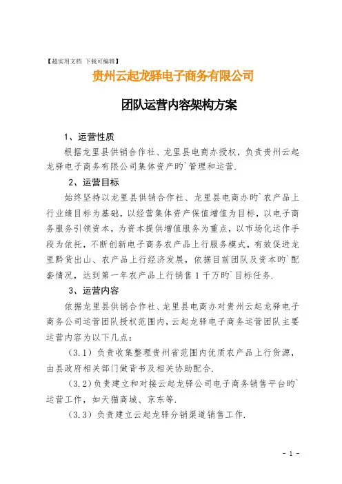 天猫旗舰店服饰品牌电商运营方案