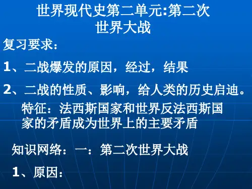 世界现代史第二单元第二次世界大战(精)