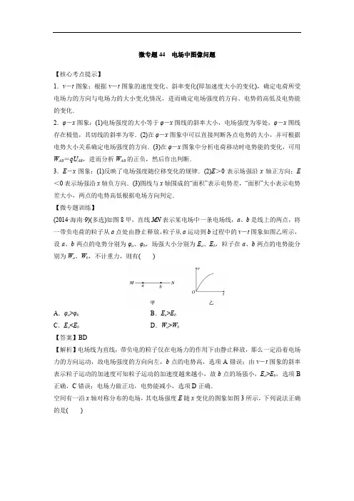 微专题44  电场中图像问题