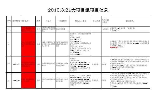 2010年大项目组项目分配(电梯报价啊)