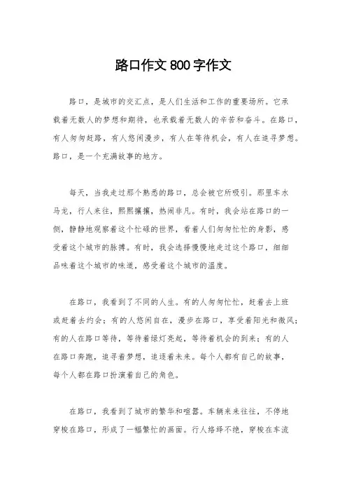 路口作文800字作文