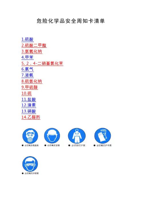 危险化学品安全周知卡
