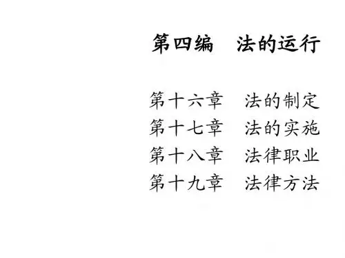 法理学 第四编 法的运行