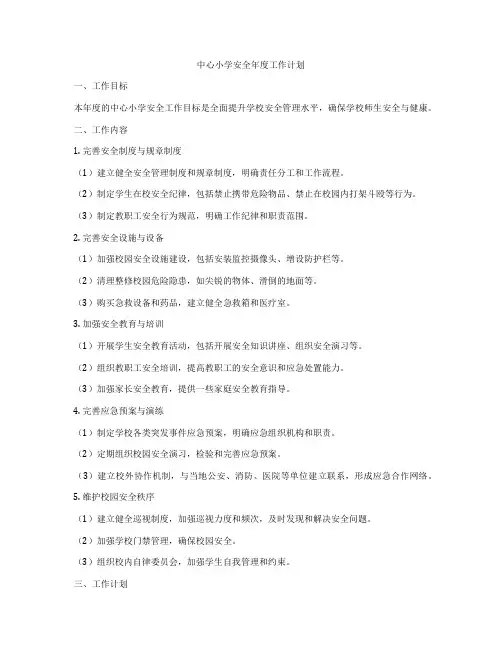 中心小学安全年度工作计划