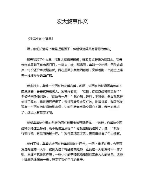 宏大叙事作文