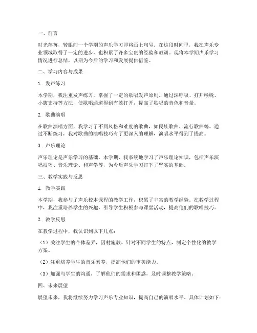 声乐系专业总结范文