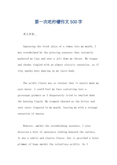 第一次吃柠檬作文500字