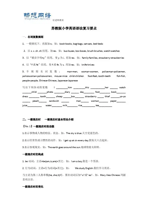 苏教版小学英语语法复习要点[精品文档]