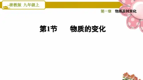浙教版九年级科学上册1.1  物质的变化ppt课件