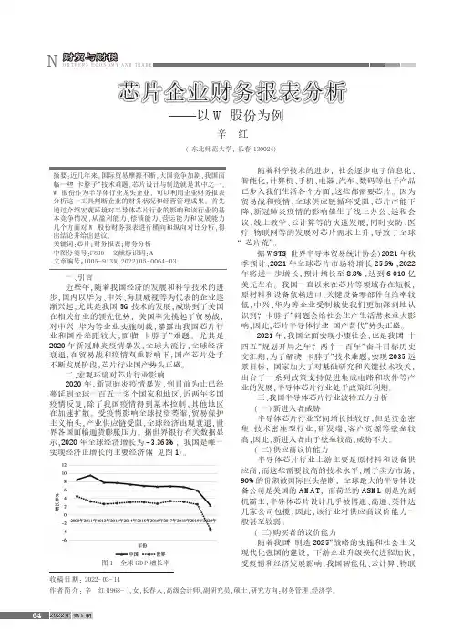 芯片企业财务报表分析——以W股份为例