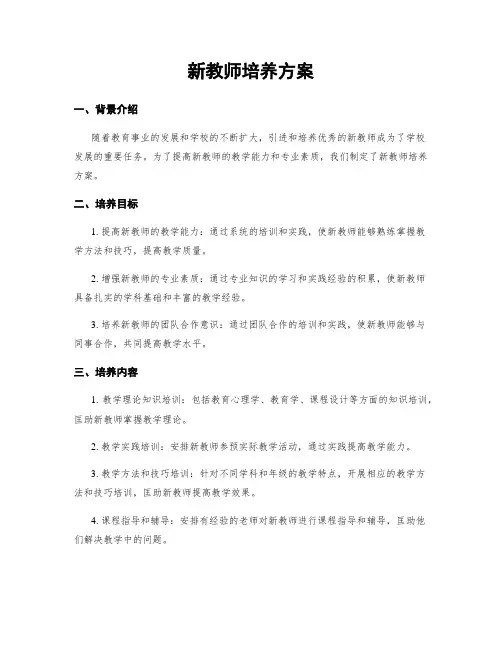 新教师培养方案