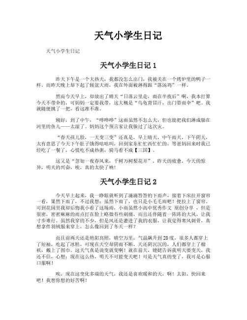天气小学生日记