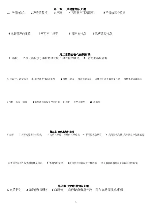 声现象知识归纳