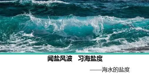 海水的盐度高一地理湘教版(2019)必修第一册