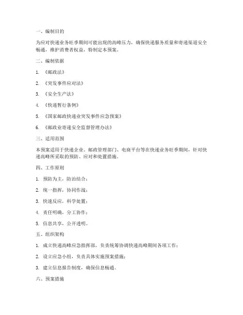 快递高峰应急预案