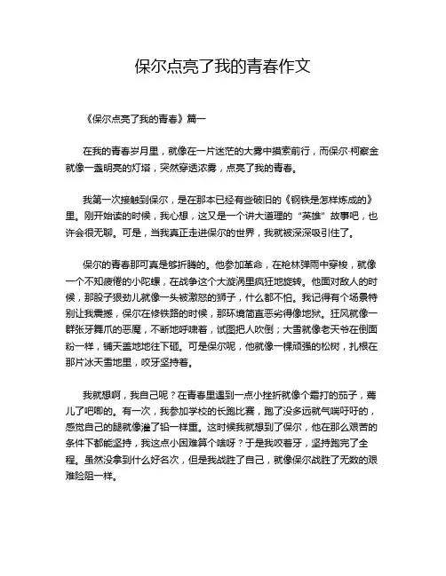 保尔点亮了我的青春作文