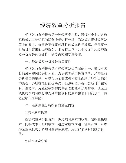 经济效益分析报告