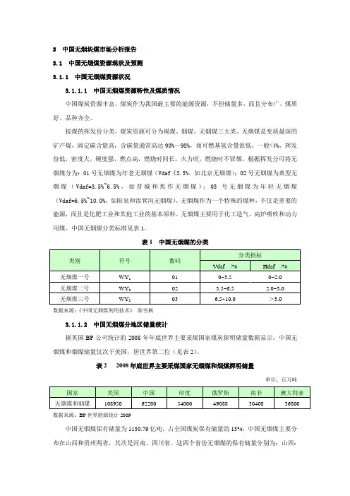 中国无烟块煤市场分析报告