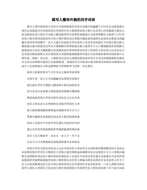 描写人整体外貌的四字词语